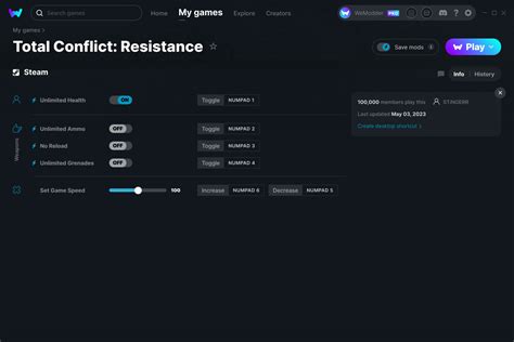 Total Conflict: Resistance Cheats and Trainer for Steam.